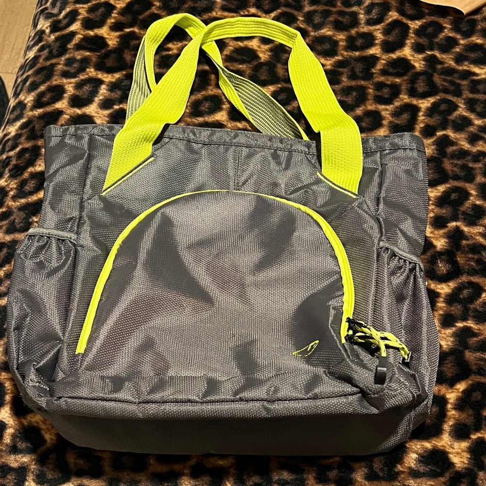 Gray Champion Tote Bag with Neon Accents